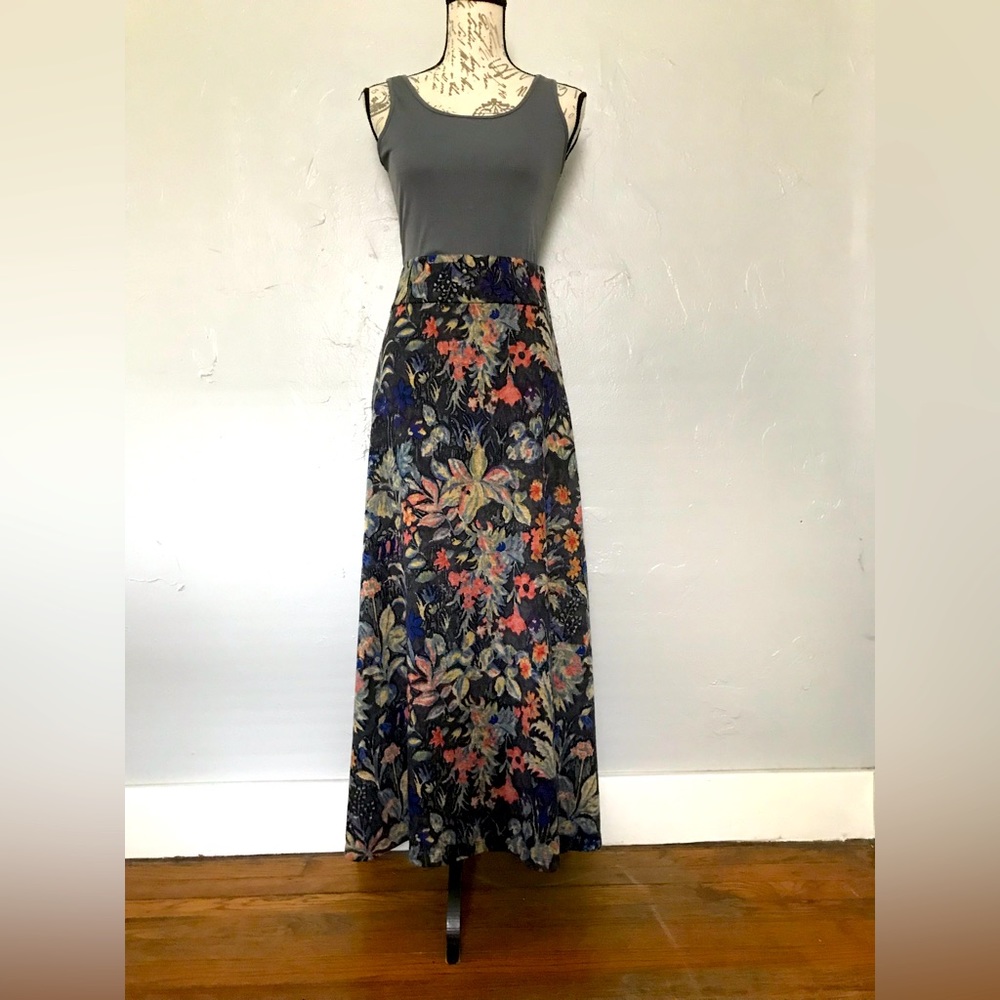 1980s Vintage Catch My i Floral High-Waisted Skirt